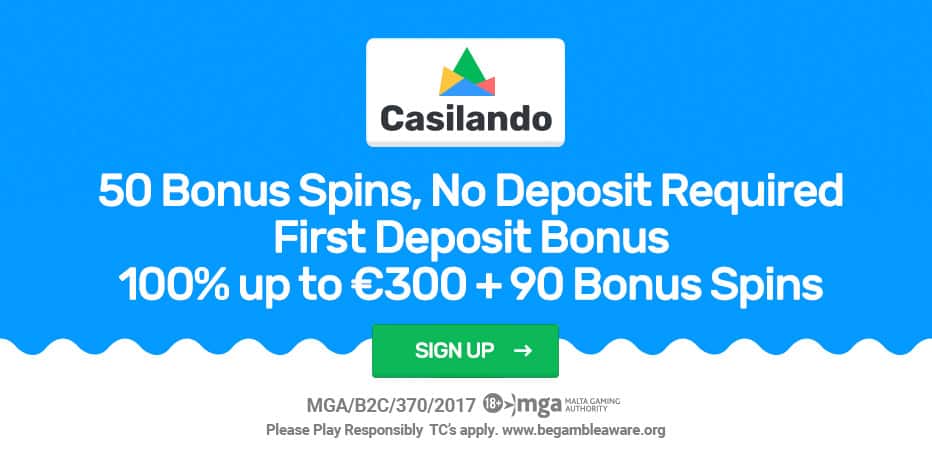 Casilando No Deposit Bonus - 50 Free Spins on Sign Up