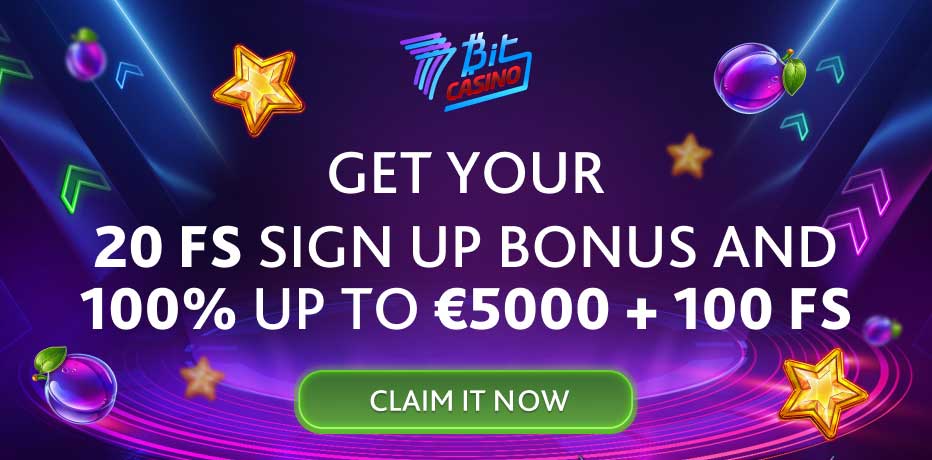 7Bit Casino No Deposit Bonus - 20 Free Spins on Registration
