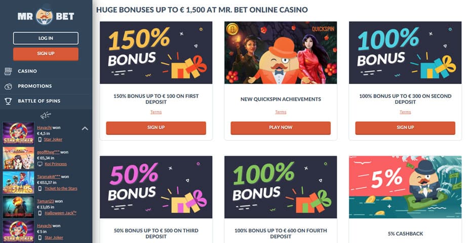 Mr Bet Casino Bonuses Mr Bet Casino Bonuses