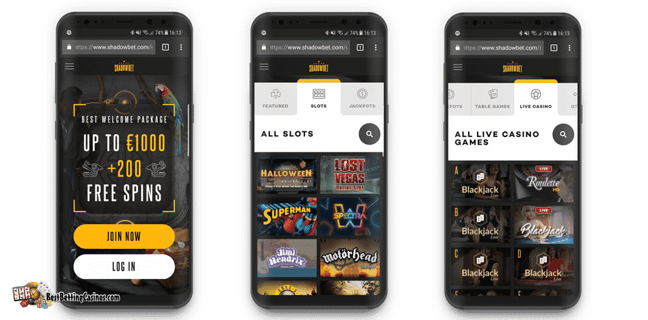 Shadowbet Mobile Casino