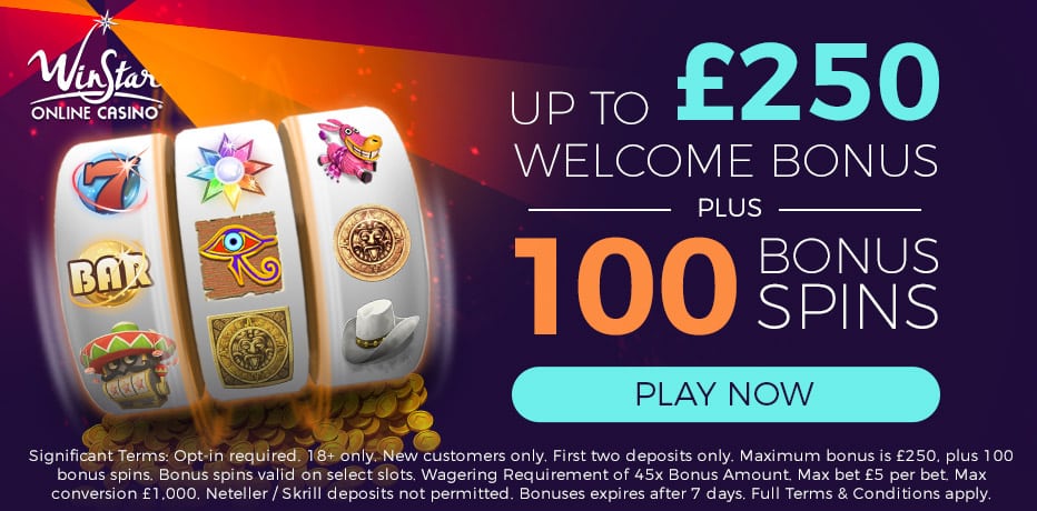 WinStar Casino Bonus - Up to R$250,- + 100 Free Spins