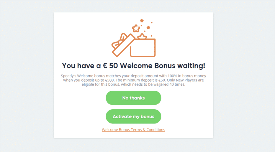 activate speedy casino bonus or not