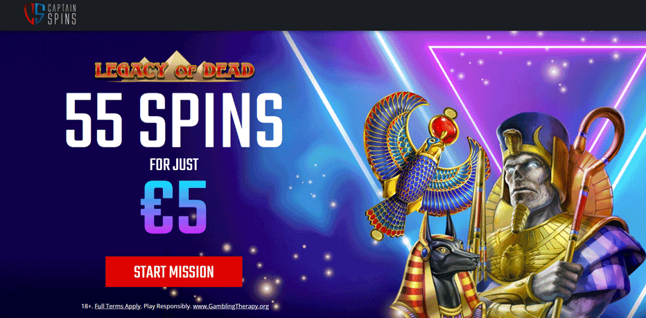 captain spins casino deposit R$5 get 55 free spins bonus