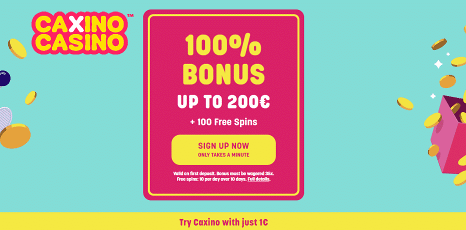 Caxino Welcome Bonus 100% up to R$200 and 100 free spins