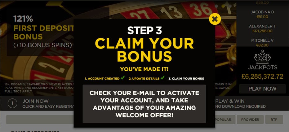 claim bonuses on sign up at online casino