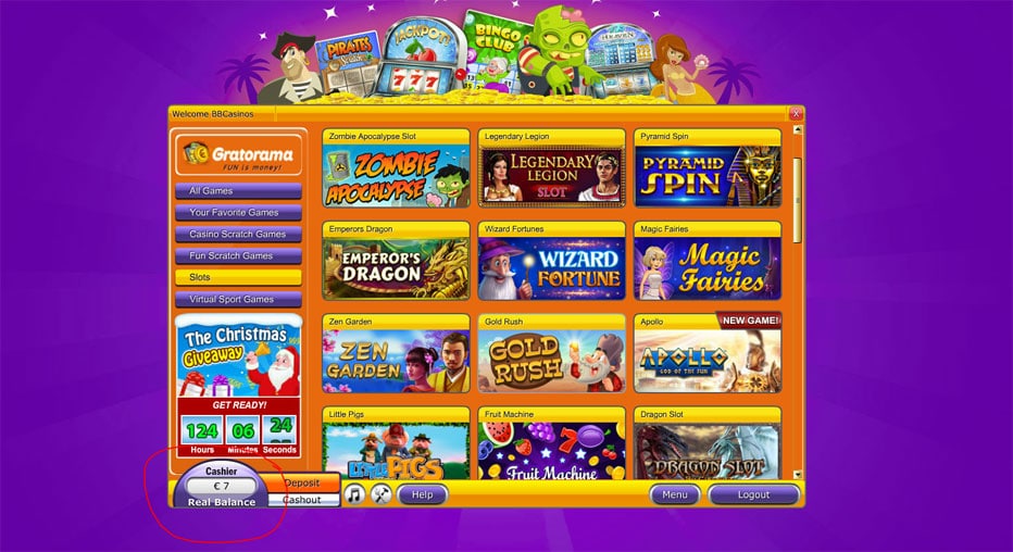 gratorama 7 euro free play money