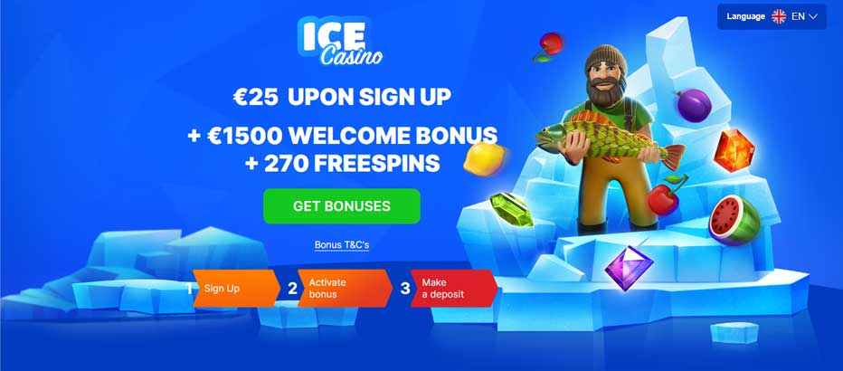Ice Casino - Get up to R$25 Online Casino Real Money No Deposit