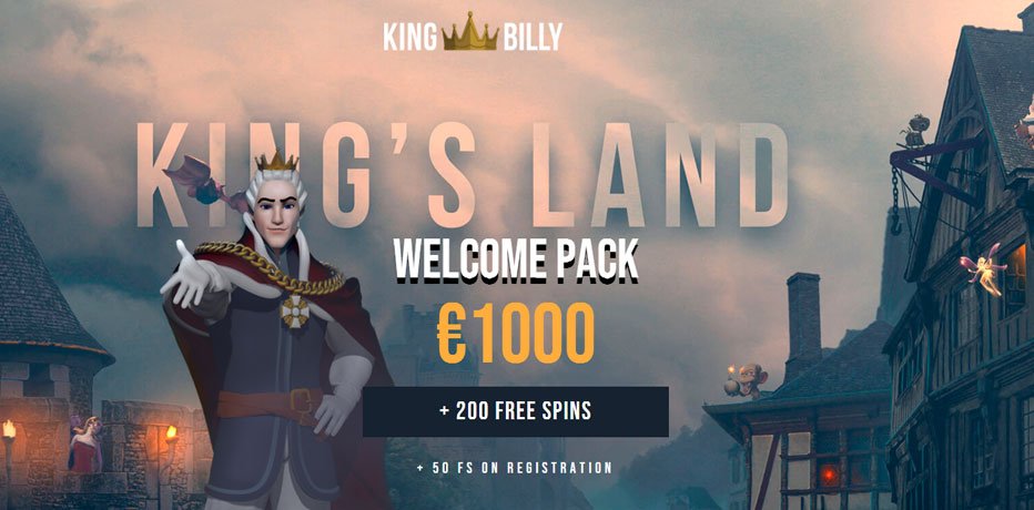 King Billy Welcome Bonus 200% up to R$1000 + 200 free spins