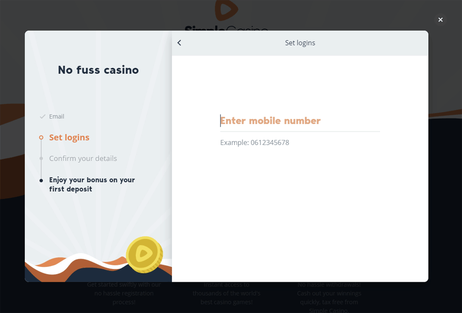 simple casino bonus on mobile phone