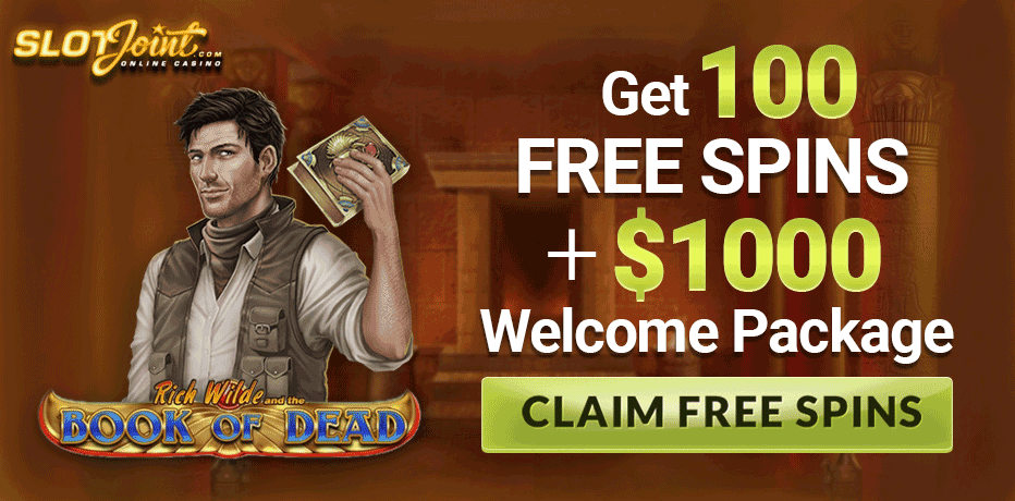 slotjoint bonus 100 free spins no deposit needed book of dead