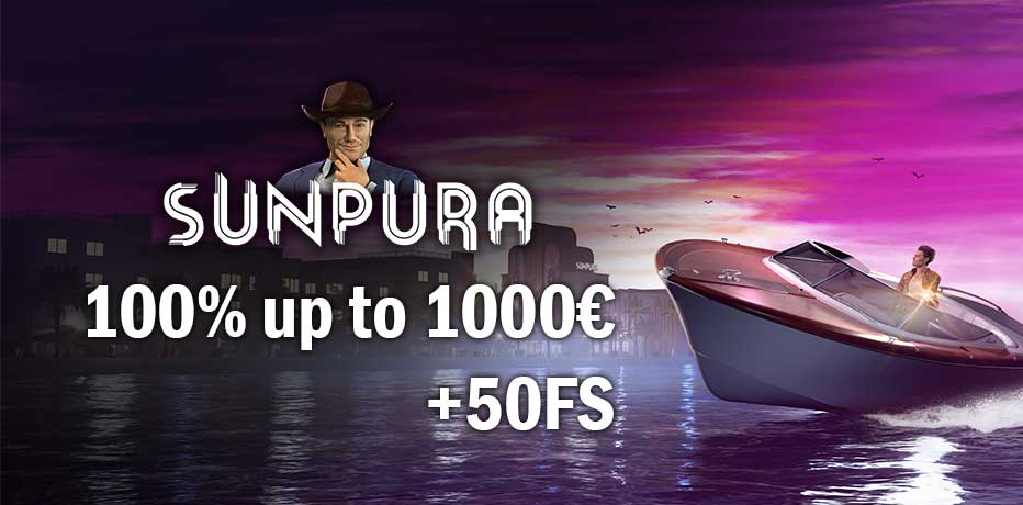 Sunpura Casino - R$1000 Bonus + 50 Free Spins