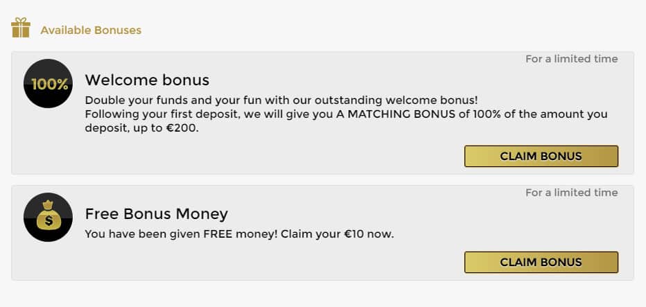 Unique Casino Welcome Bonus 100% up to R$200